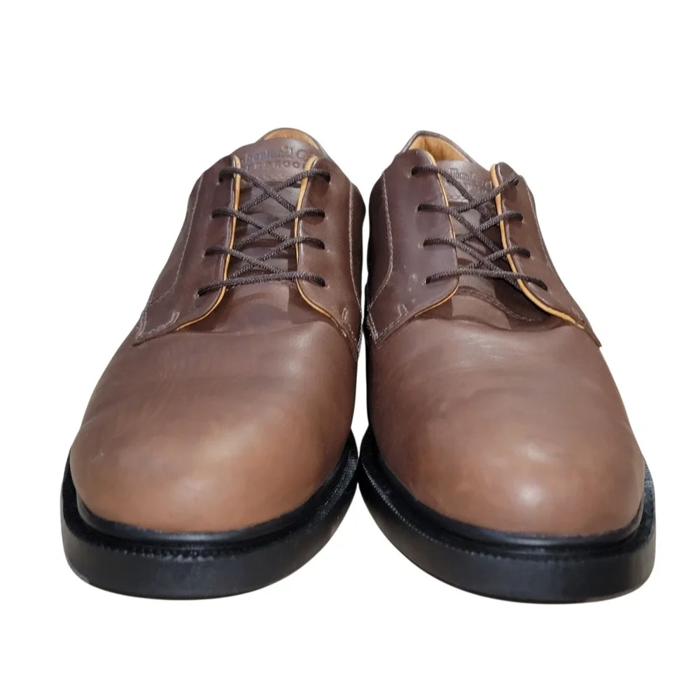 Timberland Mens Size 12M Brown Waterproof Leather Oxfords Low Top 90081